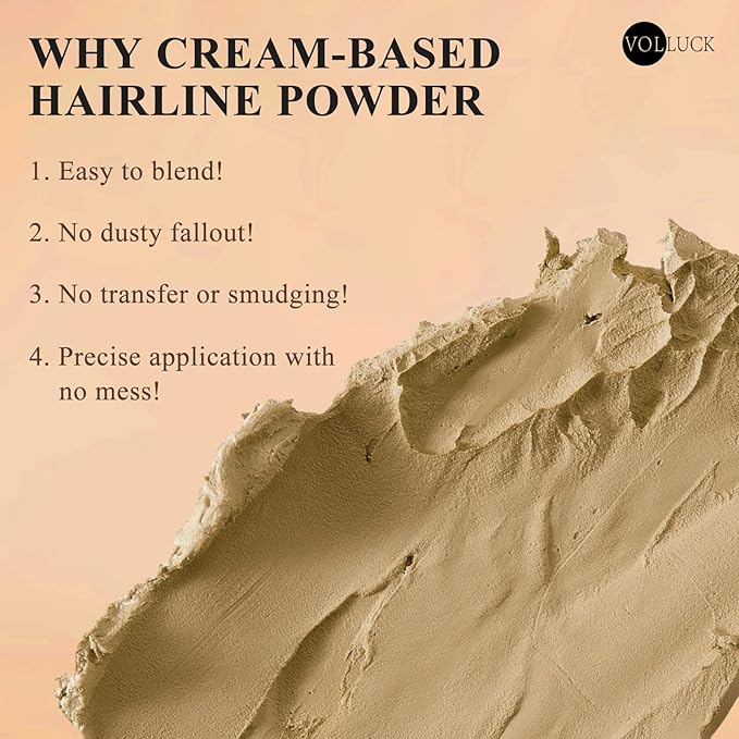 VOLLUCK Hairline Powder Instantly, Root Touch up Powder Hair Color Upgraded, Grey Root Cover up Conceals Hair Loss, Hairline Shadow for Women & Men for Thinning Hair Natural, Sweatproof (Brown)