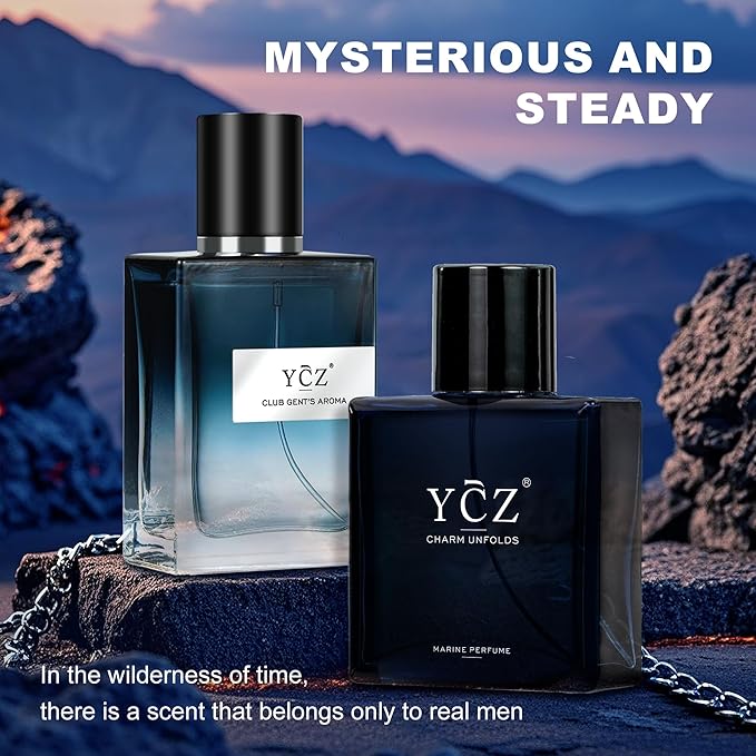 Ycz Cologne for Men Set, 1.7oz(50ml) Bottled Marine Perfume and Club Men Perfume Sophisticated Woody Citrus Scent, Highquality Long Lasting, Sleek Bottle Design, Ideal Special Occasions Ideal Gift