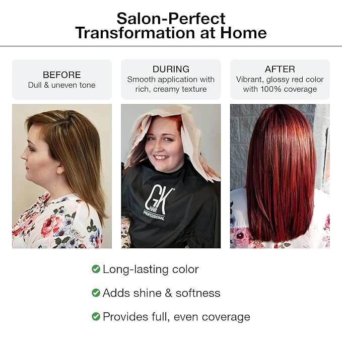 Global Keratin GK HAIR Professional Hair Color Cream Tube 3.4 Fl Oz Nourishing & Cleansing Colors for Styling High Performance Long Lasting Permanent Natural Toner Dye, Naturals - 7 Blonde