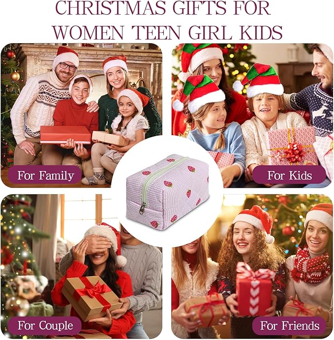 Quilted Makeup Pouch,Cotton Puffy Makeup Bag, Coquette Cosmetic Bag for Women and Girls, Aesthetic Organizer Bag, Cute Flower Travel Toiletry Bag