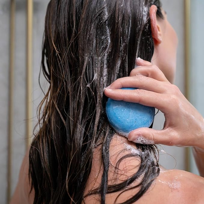 ANIHANA Shampoo and Conditioner Bar for Regular Normal Hair, Clean, Purifying, Natural, Healthy Look and Shine, Paraben Free, Blue Ocean, 2.29 oz