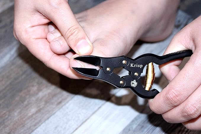 Toenail Clippers - Professional Podiatrist Toenail Clippers for Thick Nails for Seniors - Heavy Duty Nail Clippers Cutter Trimmer for Men Women Podiatry Tools Stainless Steel Toenail Scissors by Krisp