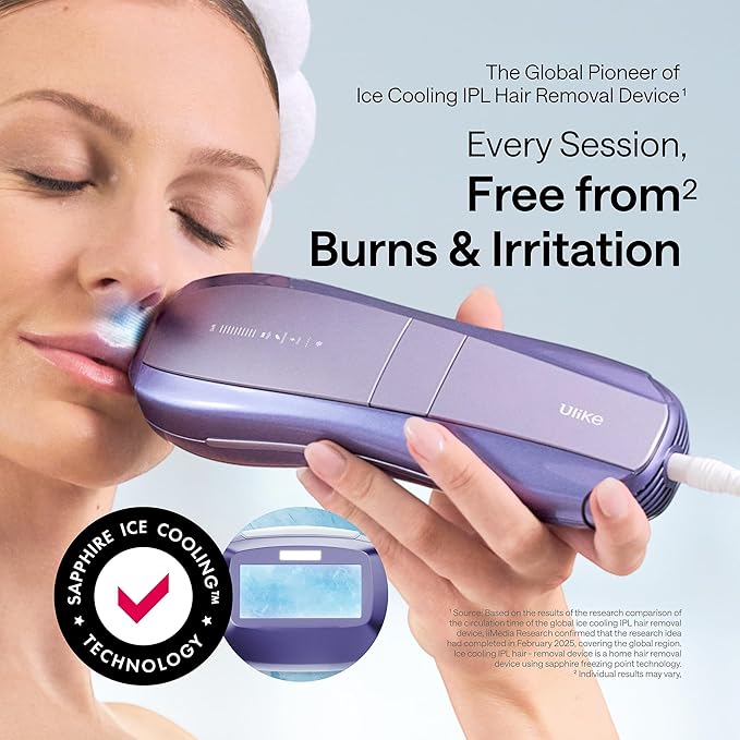 Ulike Laser Hair Removal Device Air 10 Ipl Gift for Women and Men, Ice Cool and Permanent Hair Reduction for Nearly Painless, Dual Lights, Skin Sensor & USHR Mode Hair Removal in 10mins from Home