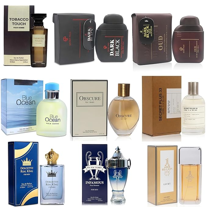 Men's Cologne Sampler Set (100ml Each*9PCS) | Luxury Fragrance Variety Pack for Men | Woodsy, Citrus, Spicy & Fresh Scents | Gift Ready Collection(Combo Set QU)