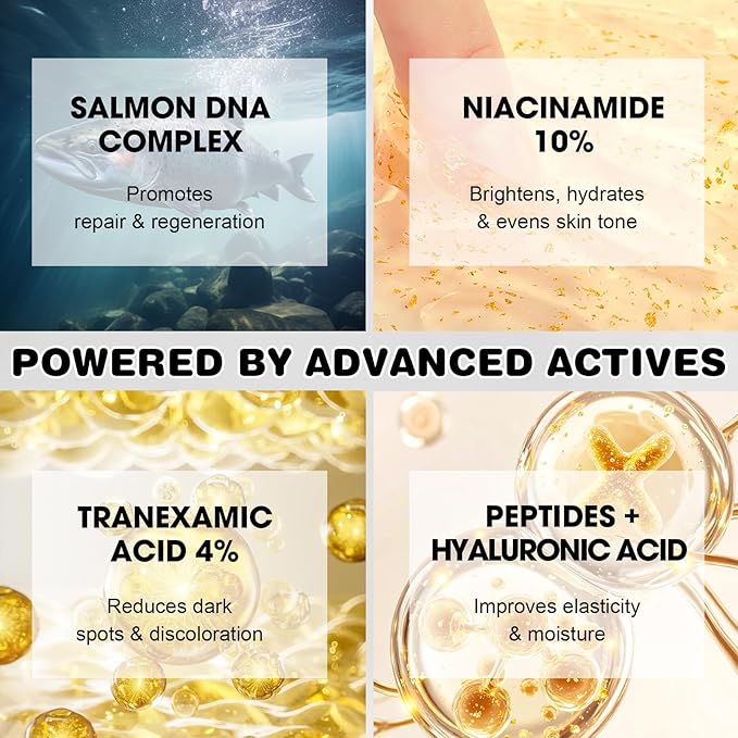 Salmon DNA Serum – Salmon DNA Microneedling Serums for Face and Body, Anti-Aging Hydration Booster, Skin Repair, Brightening & Firming Serum for Use with Microneedling, Derma Roller & Pen