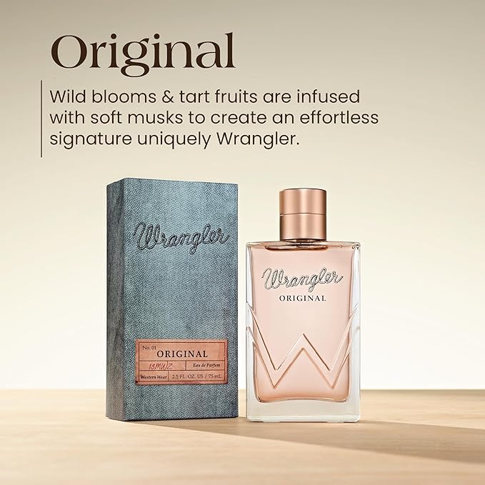 Wrangler Original Woman's Perfume by Tru Western, 2.5oz, Blackberry, Pear, Wild Berries, Sugared Fruits & Tart Fruit Scent, Vibrant Feminine Fragrance