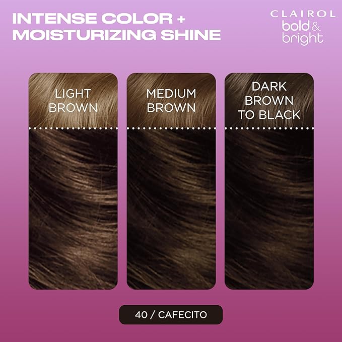 Clairol Bold & Bright Permanent Hair Dye, 40 Cafecito Hair Color, Pack of 1