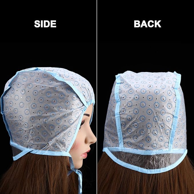6 Pieces Highlighting Cap Hair Frosting Cap Highlight for Dye Color Bleach with Plastic Hooks Hair Coloring Salon Hairdressing Tool Kit Supplies(Blue)
