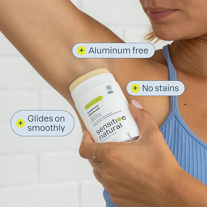 ATTITUDE Deodorant for Sensitive Skin, Aluminum Free & Baking Soda Free, Gentle & Vegan, Long-Lasting Odor Protection, Vanilla Cream Scent, 2.64 Oz