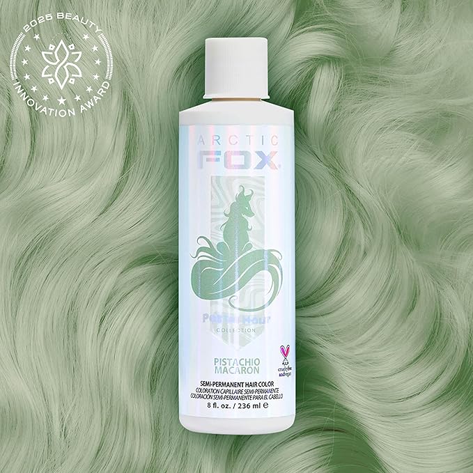 Arctic Fox Semi-Permanent Hair Dye, Vegan & Cruelty-Free, Pastel Mint Green, Ammonia-Free, Conditioning Color, Pistachio Macaron, 8 Fl Oz (Pack of 2)