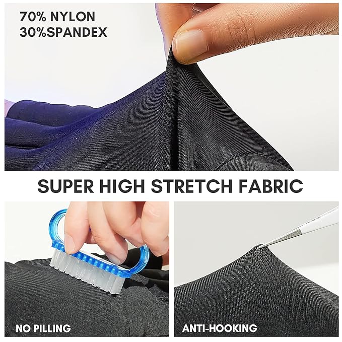 Makartt UV Gloves for Gel Manicures - Professional UPF50+ Protection Gloves for Women Men Fingerless Stretchy Farbric Protect Hands from UV Harm, Black