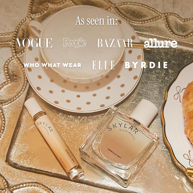 Skylar Vanilla Sky Eau de Parfum -Hypoallergenic & Clean Perfume for Women & Men, Vegan & Safe for Sensitive Skin-Notes of Cappuccino, Vanilla & Caramelized Cedar - 10mL /0.33 Fl oz