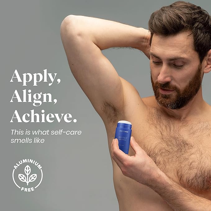Aluminum-Free Deodorant 4-Pack for Men – Long-Lasting Odor Protection – Amber, Sea Salt, Eucalyptus & Sandalwood Scents – No Baking Soda, Paraben-Free, Vegan Formula