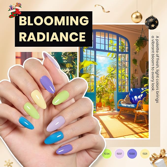 Beetles Gel Nail Polish Kit with U V Light - 80Pcs Color Enchantment 55 Colors Gel Polish Starter Kit with Base Top Coat DIY Nails Supply Stickers Manicure Tools Christmas Gift for Women Teens Girls