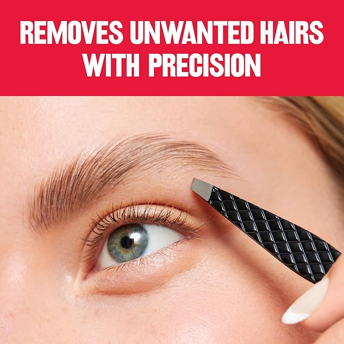 Revlon Eyebrow Tweezer, Stainless Steel | Pack of 2 | For Men & Women
