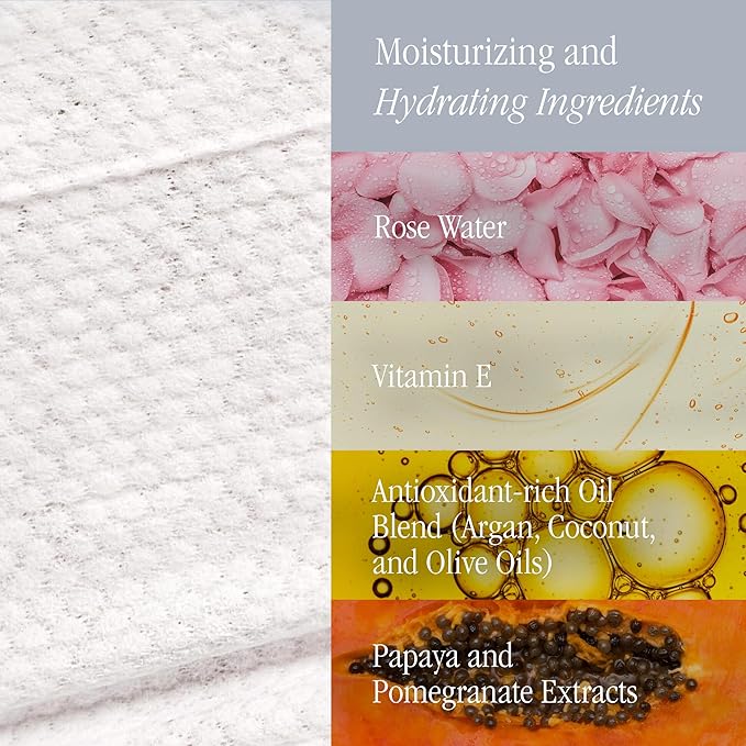 SKINN Facial Cleansing Makeup Remover Wipes - Hydrating Makeup Removing Cloths for Waterproof Mascara, Makeup, Oil, & Dirt - Disposable Face Towelettes that Gently Exfoliates, Cleanses, & Softens Skin