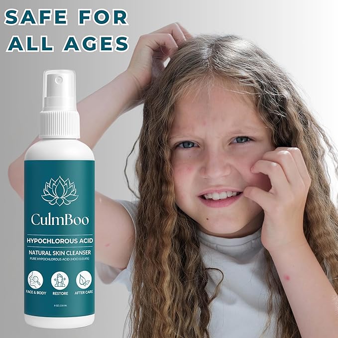 Hypochlorous Acid Spray for Face & Skin – HOCl Facial Toner & Hydrating Mist for Sensitive, Acne-Prone Skin – Soothing pH-Balanced Formula for Daily Refresh, Cleansing & Redness Support – 8 oz