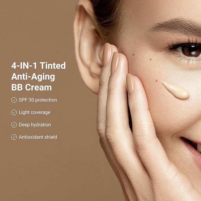 LifeCell All-In-One Anti-Aging Illuminating Tinted Moisturizer with SPF 30 | Antioxidant | Hydrating Lightweight Foundation, Blocks UV Rays,(1.7 oz, Sheer)