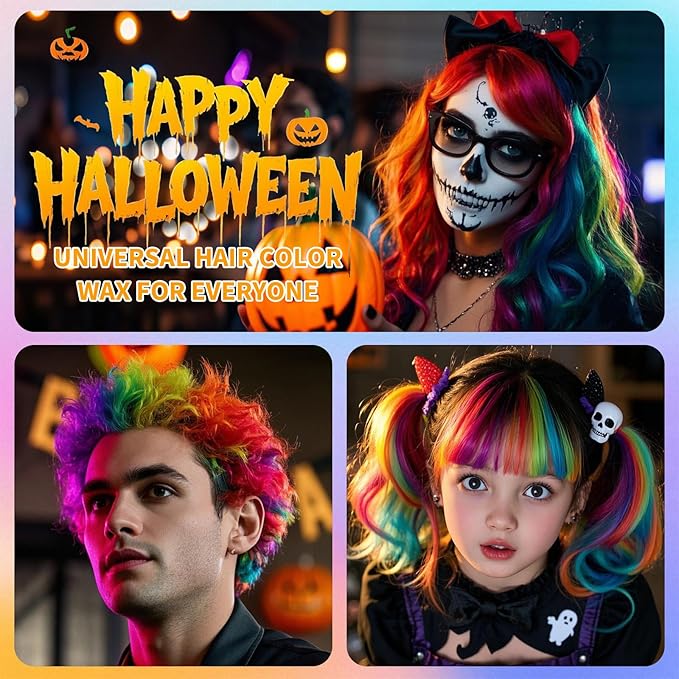 Temporary Hair Color Wax, Purple Hair Spray, 4.23 Ounces Natural Disposable Hair Wax Color Spray, Kids Women Temporary Hair Dye Wax Clay Pomades for Christmas Parties, Role Playing, Halloween (Purple)