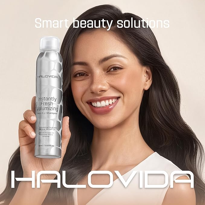 HALOVIDA Dry Shampoo for Women, Travel Size Dry Shampoo Spray for Dark Hair Leaves No White Residue, Absorb Oils, Volumizing & Refresh Hair for 72 Hours, 5.07 Fl Oz (Pack of 4)