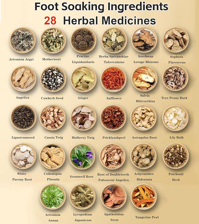 30 Bags Herbal Foot Soak,Foot Bath Herb,Foot Spa Bath Soak Foot Detox Soak to Remove Toxins,Relieve Fatigue & Dispel Cold and Remove Dampness 艾草排湿排寒泡脚包 900g(30 bags*30g) (Green B, 30.5x40.5CM)