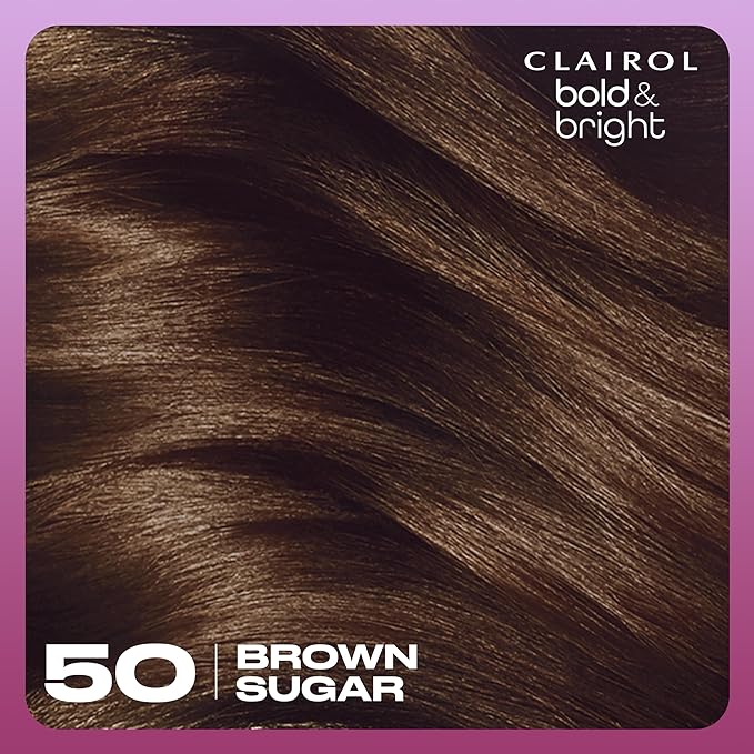 Clairol Bold & Bright Permanent Hair Dye, 50 Brown Sugar Hair Color, Pack of 1
