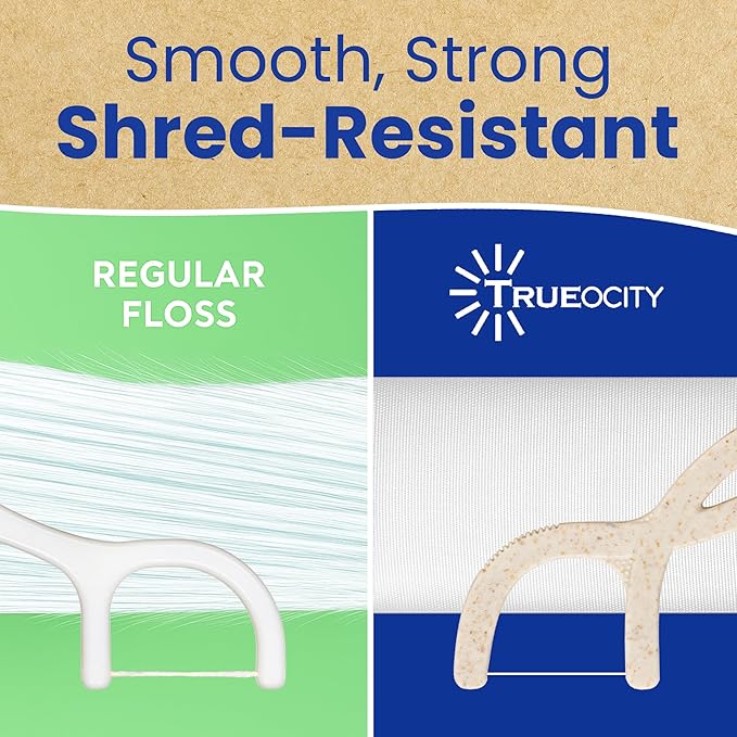 Biodegradable Floss Picks, Natural & Organic Floss Picks, Eco-Friendly Tooth Flossers, Perfect for Adults, Sustainable Oral Care, Fresh Breath, Eco-Conscious Solution (200 Units)