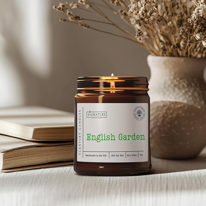 English Garden Floral Scented Candle, Many Scents to Choose from, All Natural Non-Toxic Soy Wax, Handmade in The USA (English Garden)