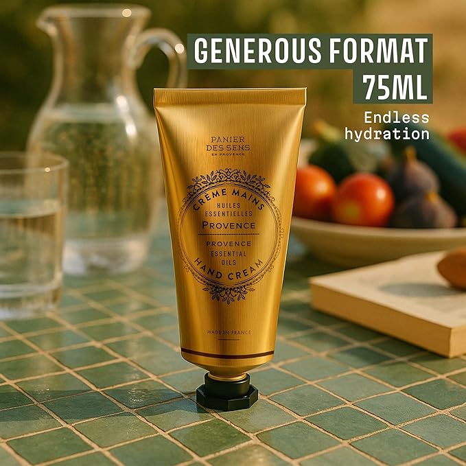Panier des Sens Provence Hand Cream - Nourishing Shea Butter Hand Cream for Dry Cracked Hands 97% Natural Ingredients - Dermatologically Tested Hand Lotion for Woman Made in France, 2.5 fl oz