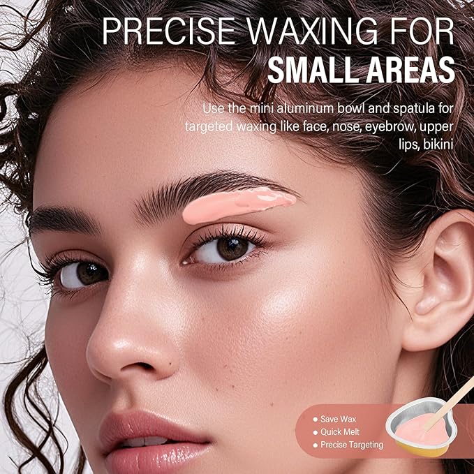 KeShi Waxing Kit, Painless Hair Removal Wax Warmer with 6 Bags Hard WaxBeans for Full Body, Legs, Face, Eyebrows & Bikini— Ideal for Both Women & Men(Blush)