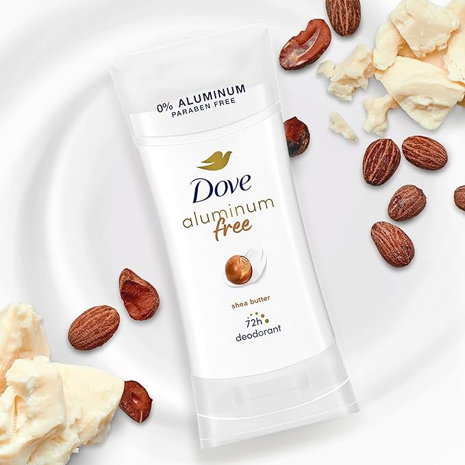 Dove Aluminum Free Deodorant for Women 3 Count Shea Butter 72 hour odor protection 2.6 oz