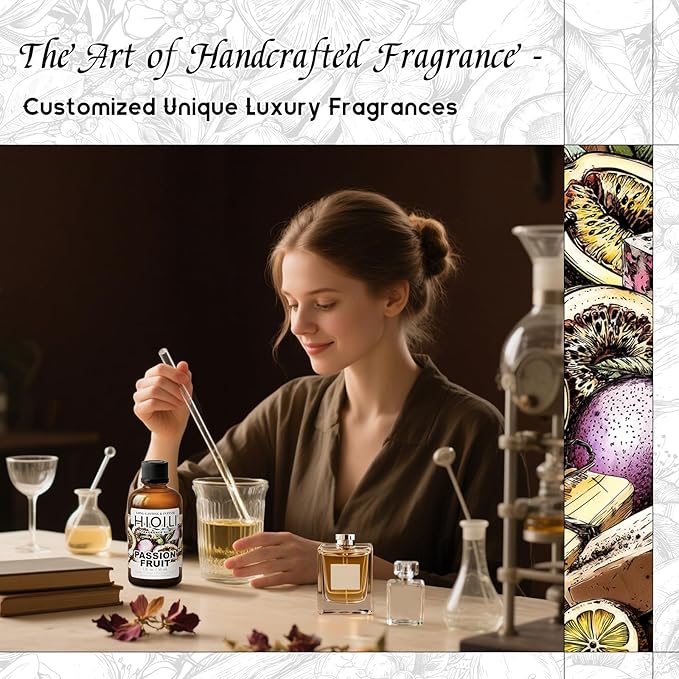 HIQILI Passion Fruit Fragrance Oil for Home Diffuser, Oil Burner, Great for Soap, Candle & Perfume Making, Add to Body Lotion - 1 Fl Oz