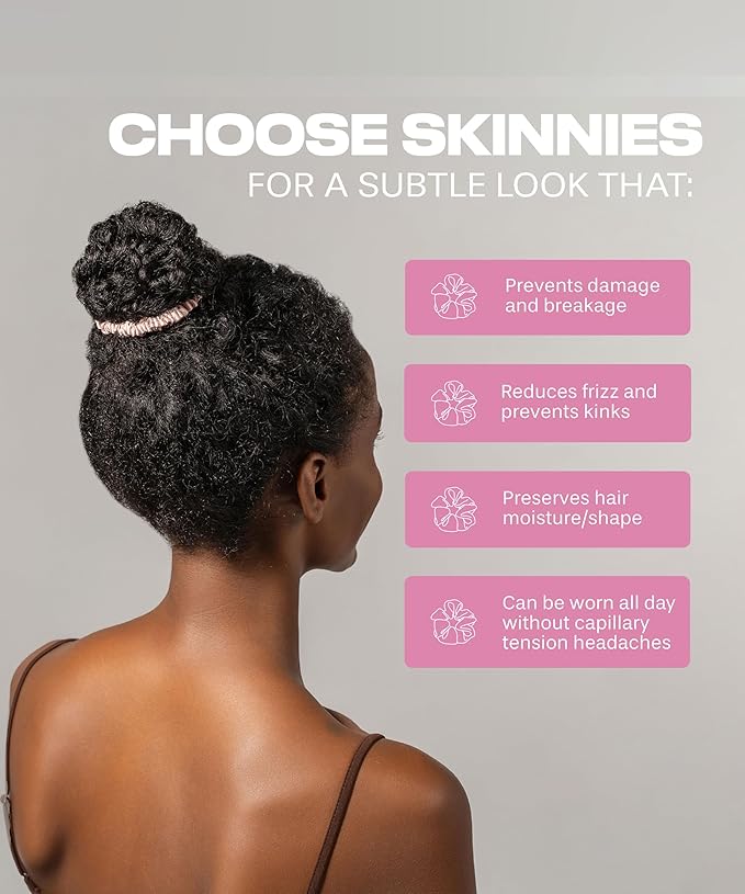 SUNDAYSILKS™ Luxurious Mulberry Silk Scrunchies for Women & Girls | No-Slip, Silky Hair Ties for Natural, Curly, Thin or Thick Hair | Gentle Hold for Ponytails & Sleep | Mini to Large Sizes [6 Pack]