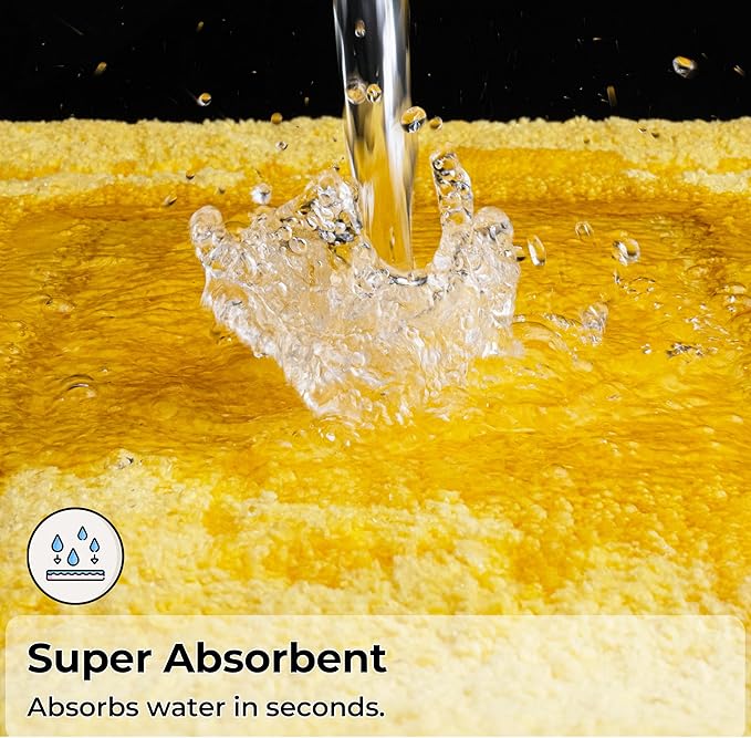 GRANNY SAYS Bathroom Rugs Sets 2 Piece,Soft Bath Mats for Bathroom, Bath Rugs Non Slip Washable, Absorbent Bath Rug for Tub, Shower and Toilet, Bath Mat Set (Yellow, 20" x 32" + 16" x 24")