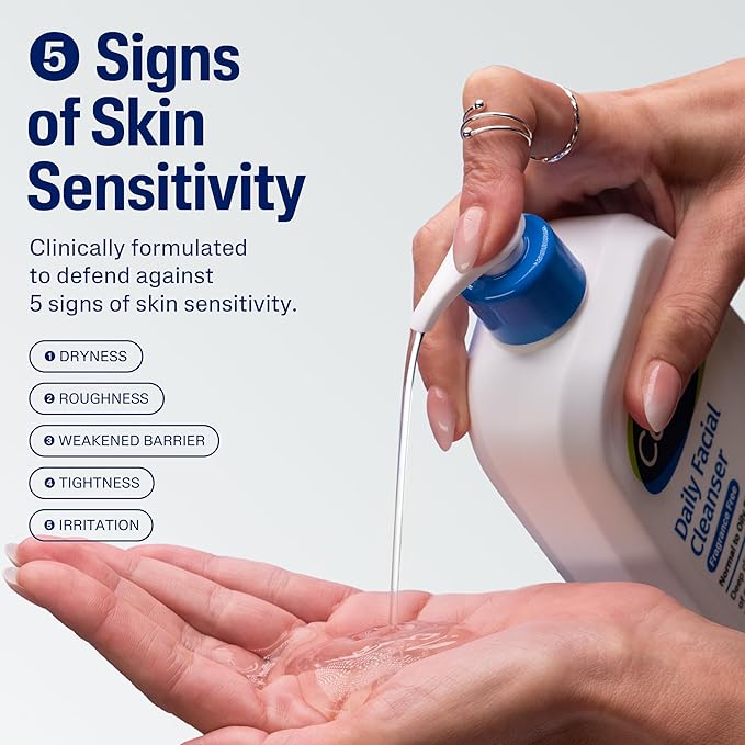 Cetaphil Face Wash, Daily Facial Cleanser for Sensitive, Combination to Oily Skin, 16 Oz, Fragrance Free, Gentle Foaming, Soap Free, Hypoallergenic