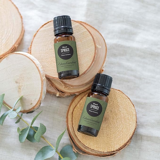 Edens Garden Spruce- Black Essential Oil- 100% Pure Premium Grade, Undiluted, Natural, Therapeutic, Aromatherapy, The Best for Diffuser, Skin, Candle, Humidifiers 30 ml (1 fl oz)