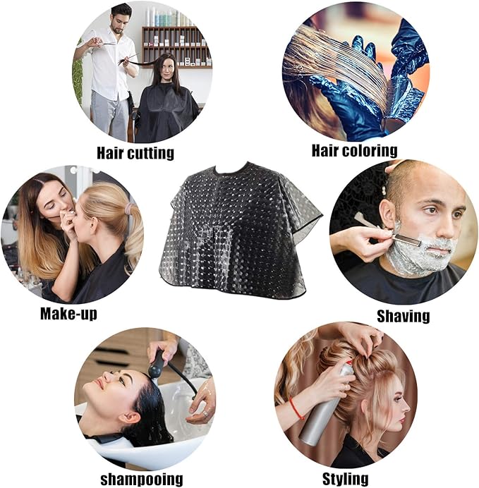 Waterproof unisex-adult Hair Dye Cape,Short Comb-Out Capes for Hair Stylist,Makeup Apron for Hair Color,