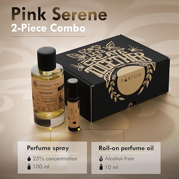 Pink Serene - Inspired by Addict - pheromones perfumes for women - cologne dupes fragrances - Clean ingredients Paraben Free Vegan - 3.4 fl. oz (100ml) with perfume oil 10 ml roll-on