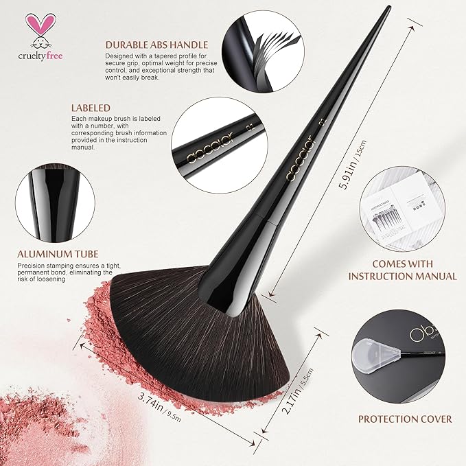 Docolor Makeup Brushes Set Professional 30Pcs Obsidian Makeup Brushes Premium Synthetic Powder Kabuki Foundation Contour Blush Concealer Eye Shadow Blending Eyeliner Crease Eyebrow Make Up Brush Kit