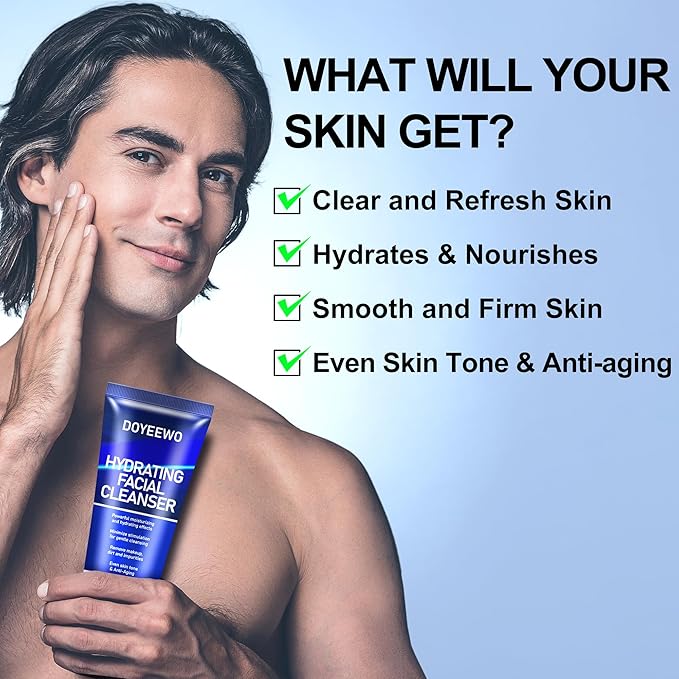 Skin Care for Men,Hydrate,Firm,Anti-Aging & Wrinkle Mens Facial Face Skin Care Routine Kit Set,Christmas Gifts Stocking Stuffers Secret Santa Gift for Men Him Dad Boyfriend Husband Birthday Valentines
