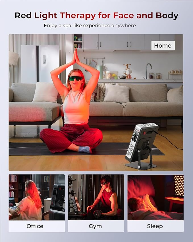 2025 Advanced Red Light Therapy for Face and Body 78 Dual Chip LEDs 460nm-880nm Near Infrared Light Therapy Panel,Adjustable Brightness (20-100%),Time(5-30 min) Red Light Therapy for Home Office & Gym