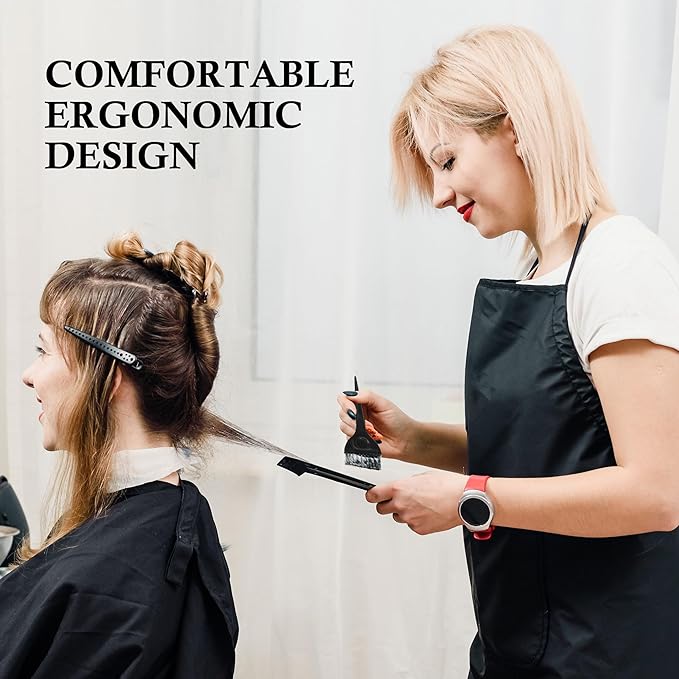 uxcell Hair Dye Tint Brush, Professional Salon Color Bleach Applicator Brush for Women, 1 Pcs 1 x 2.4 Inch Large Soft Feathered Bristles Hair Comb Coloring Tool for Home DIY Dyeing, Black