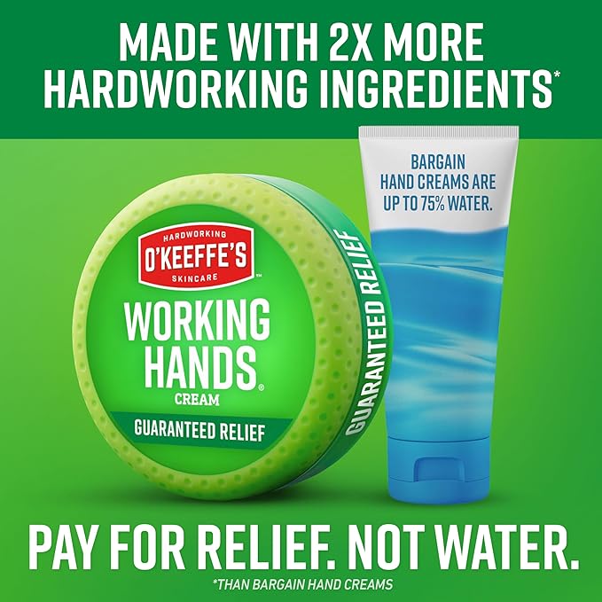 O'Keeffe's Working Hands Hand Cream for Extreme Dryness - 1 oz Tube (3 Pack) - Repairing Skincare for Cracked, Dry Hands