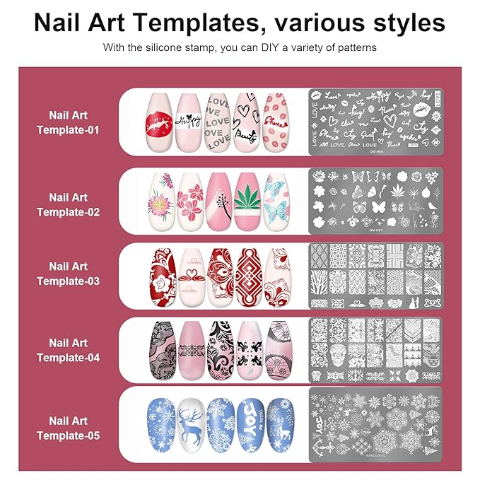 Nail Art Stamper Clear Silicone Nails Stamping Jelly with Scraper Transparent Visible Body DIY Manicure Nail Art Tool C