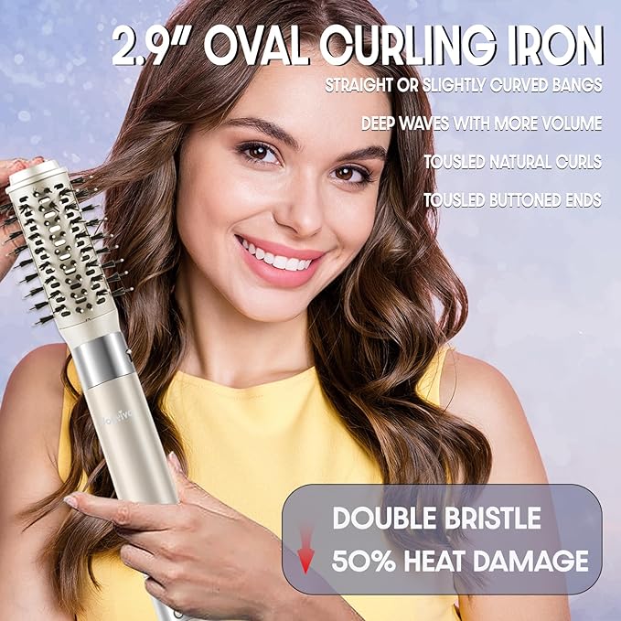 6-in-1 Ionic Hair Dryer Brush, Hot Air Styler 110,000 RPM High-Speed Frizz-Free Auto Wrap Curlers, Blow Dryer Multi Air Styler Wrap for Fast Drying Straightening Volumizing Curling Styling