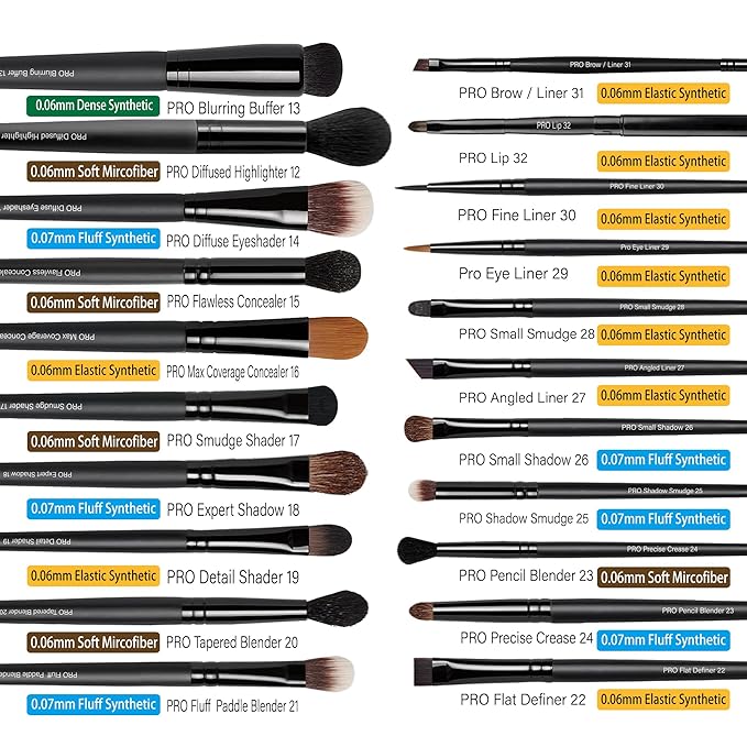 Bueart Design 32PCS Professional Makeup Brushes Set,Makeup brushes Kit with Premium soft hair for Foundation,Powder,Cream,Blush,Contour,Concealer,Bronzer,Eyeshadow,Blending For Pro Make up