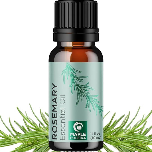 Pure Rosemary Essential Oil for Aromatherapy - Undiluted Rosemary Oil for Hair Skin and Nails - Essential Oil for Diffusers Plus Hair Oil for Enhanced Shine Cleansing and Dry Scalp Treatment