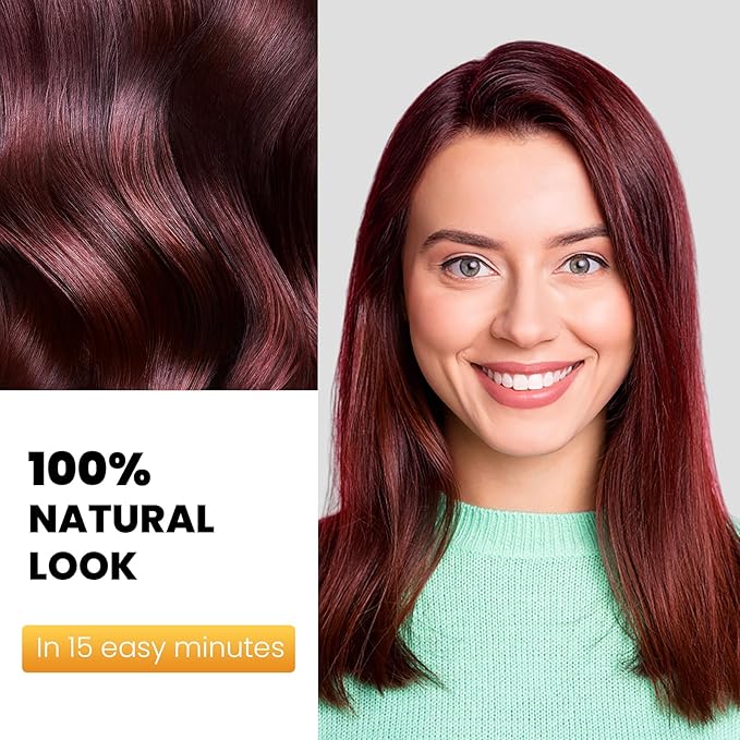 Hair Dye Shampoo 3 in 1, Hair Color Shampoo for Women and Men, Hair Dye to Gray Hair, Herbal Ingredient Shampoos for Hair Coverage 500ml (Dark Burgundy)