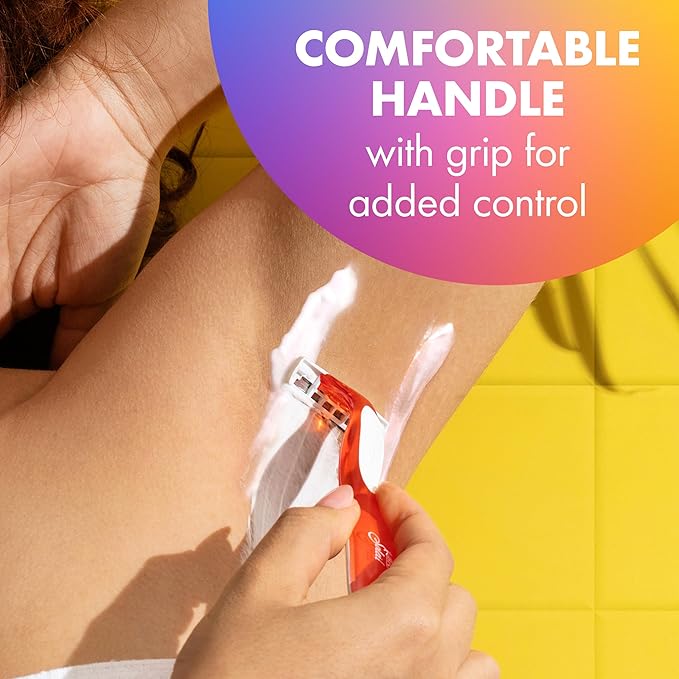 BIC Soleil 3 Colors Women's Disposable with 3 Blade Razors, Aloe Vera and Vitamin E Lubricating Strip for Enhanced Glide, 14 count, Stocking Stuffers for Women (Pack of 12)