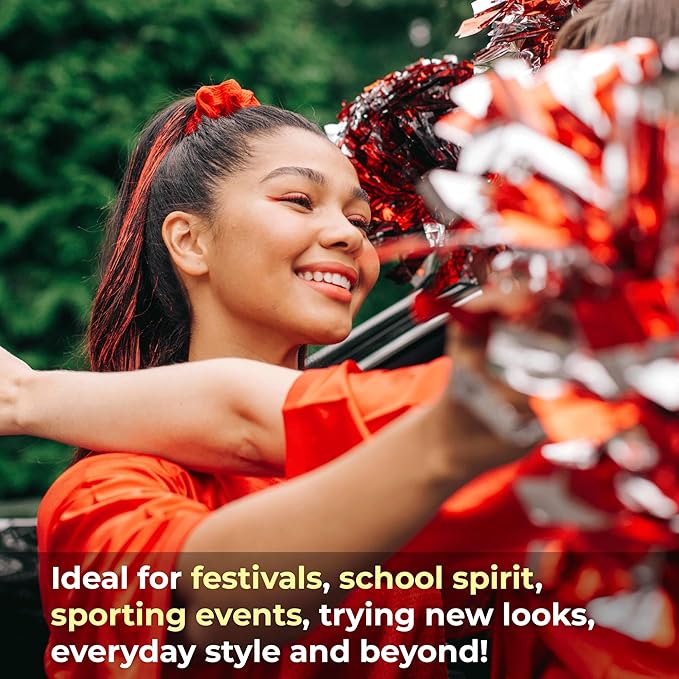 Hally Hair Temporary Hair Color, Shade Stix (Red) - Hair Makeup Accessories for Kids, Teens & Adults - 12 ml Washable Hair Chalk & Dye for Festivals, Sporting Events & Parties